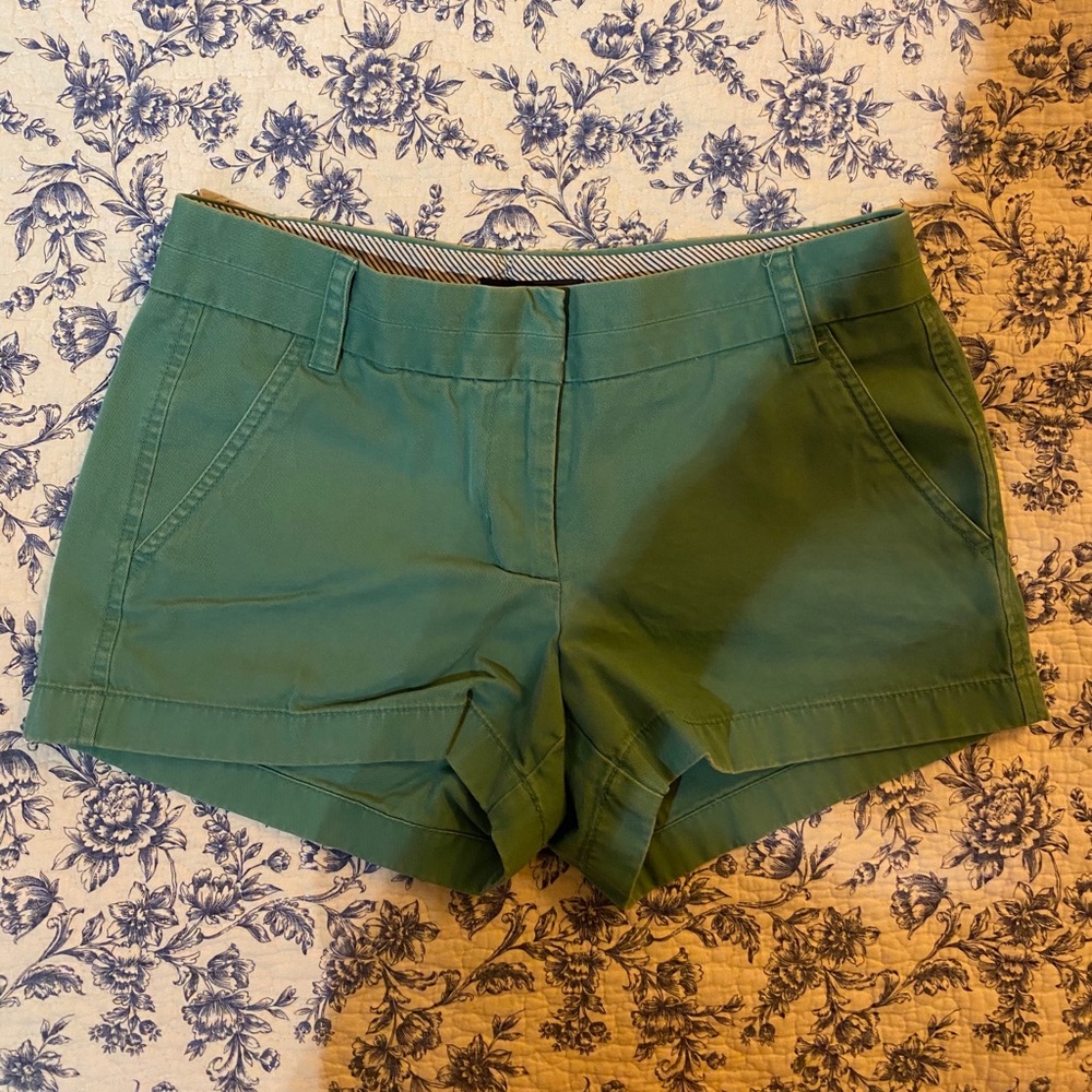 J Crew Green Chino Shorts